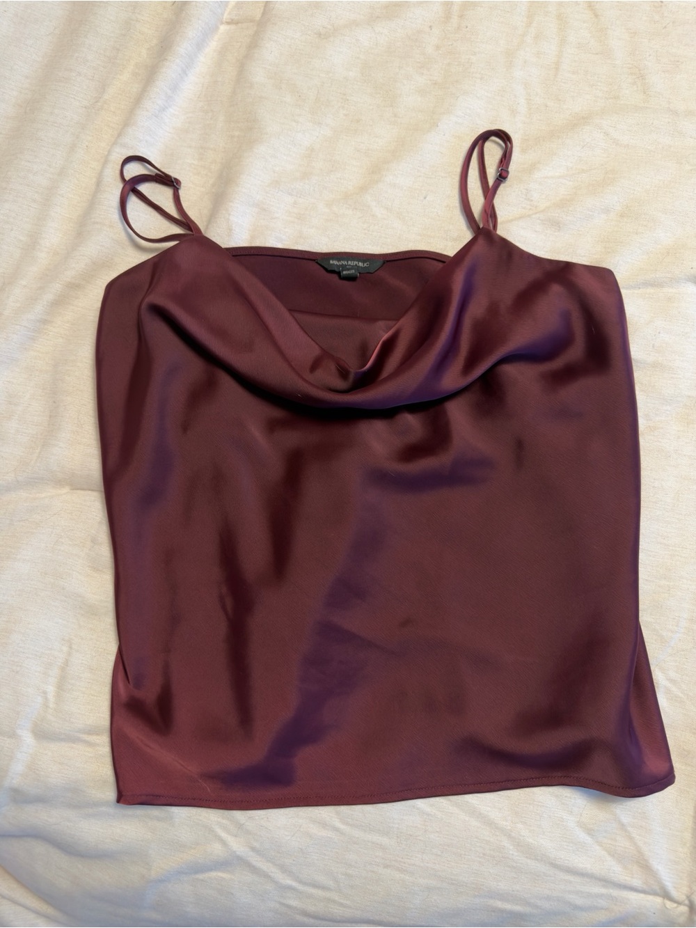 Banana Republic Womens Satin Cowl Neck Camisole - Burgundy